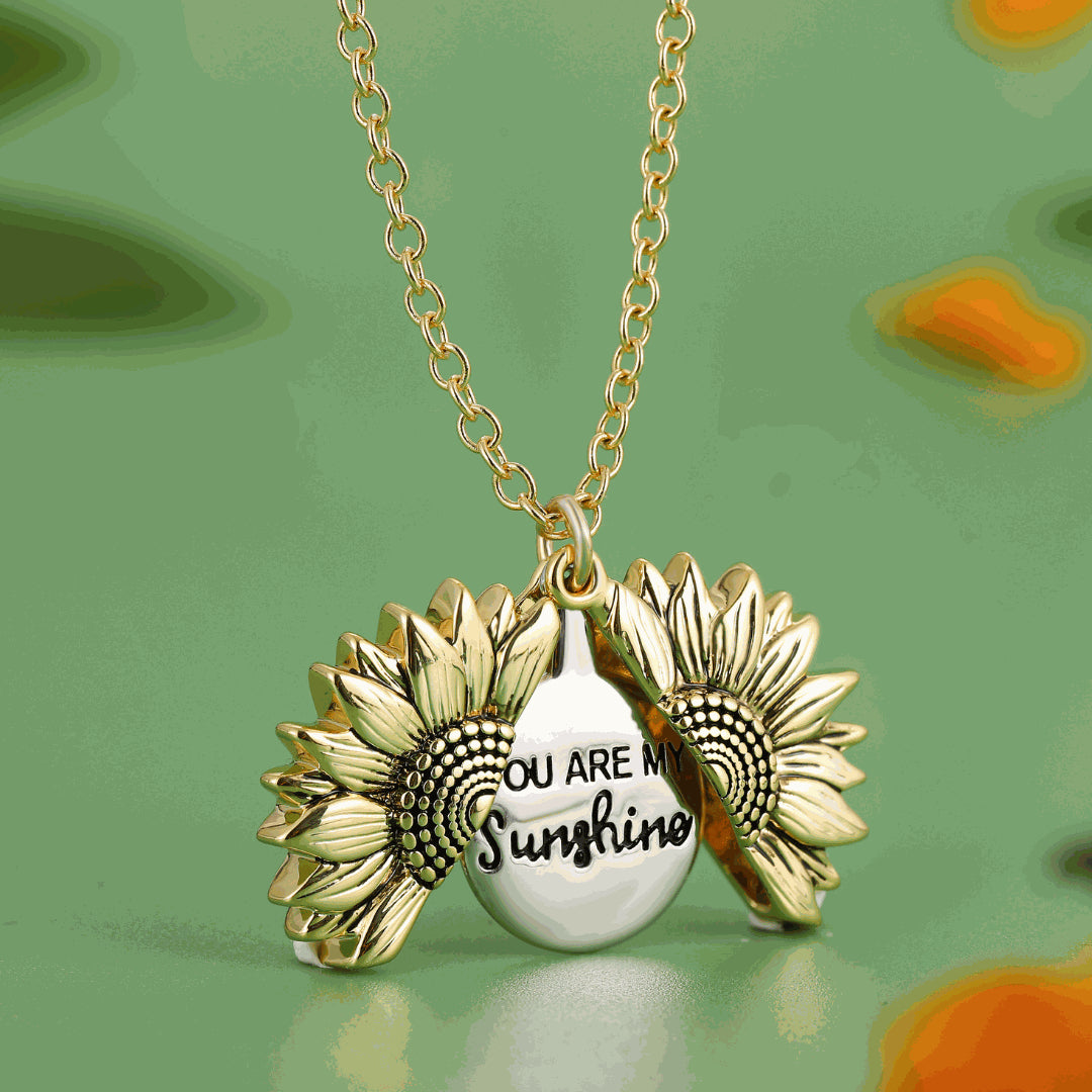 Sunshine in My Heart – Sunflower Pendant Necklace - 
