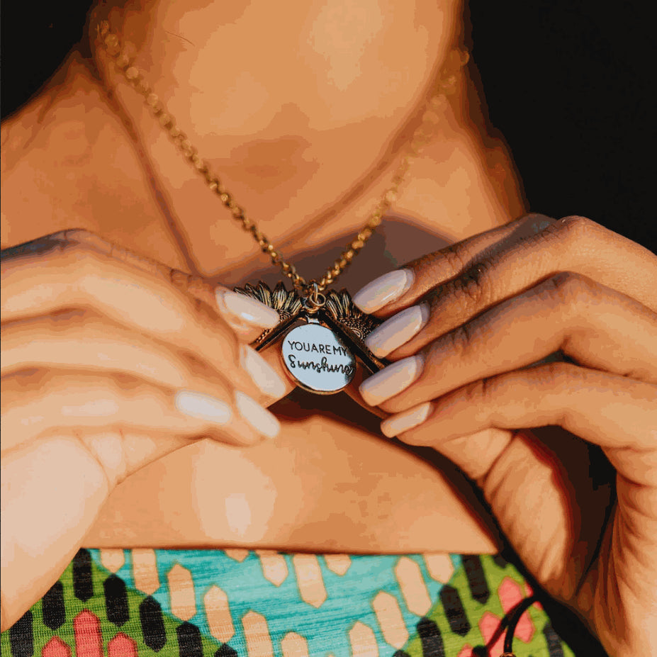 Sunshine in My Heart – Sunflower Pendant Necklace - 
