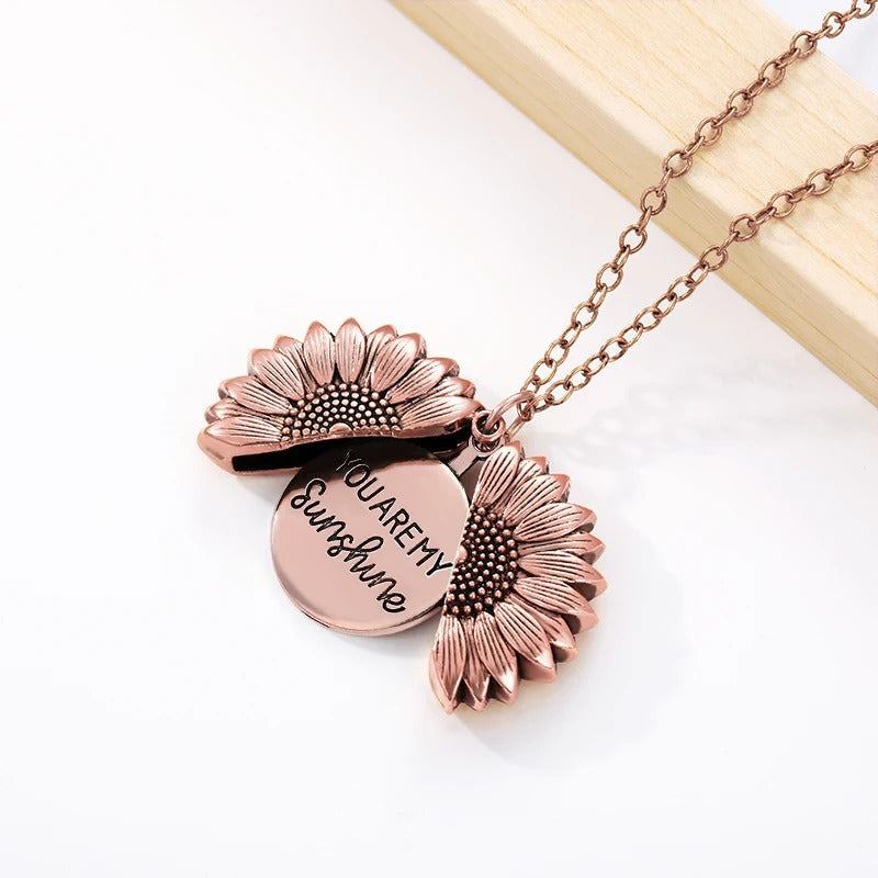Sunshine in My Heart – Sunflower Pendant Necklace - 