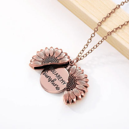 Sunshine in My Heart – Sunflower Pendant Necklace - 