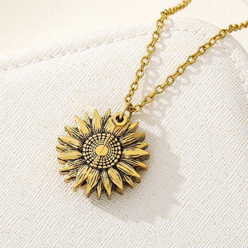 Sunshine in My Heart – Sunflower Pendant Necklace - 