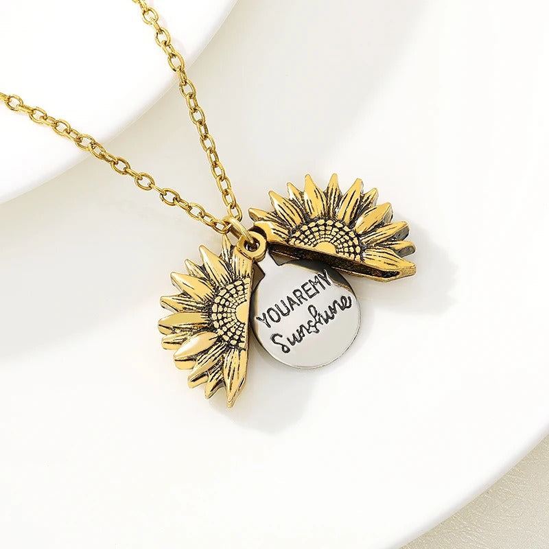 Sunshine in My Heart – Sunflower Pendant Necklace - 