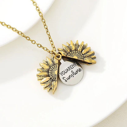 Sunshine in My Heart – Sunflower Pendant Necklace - 