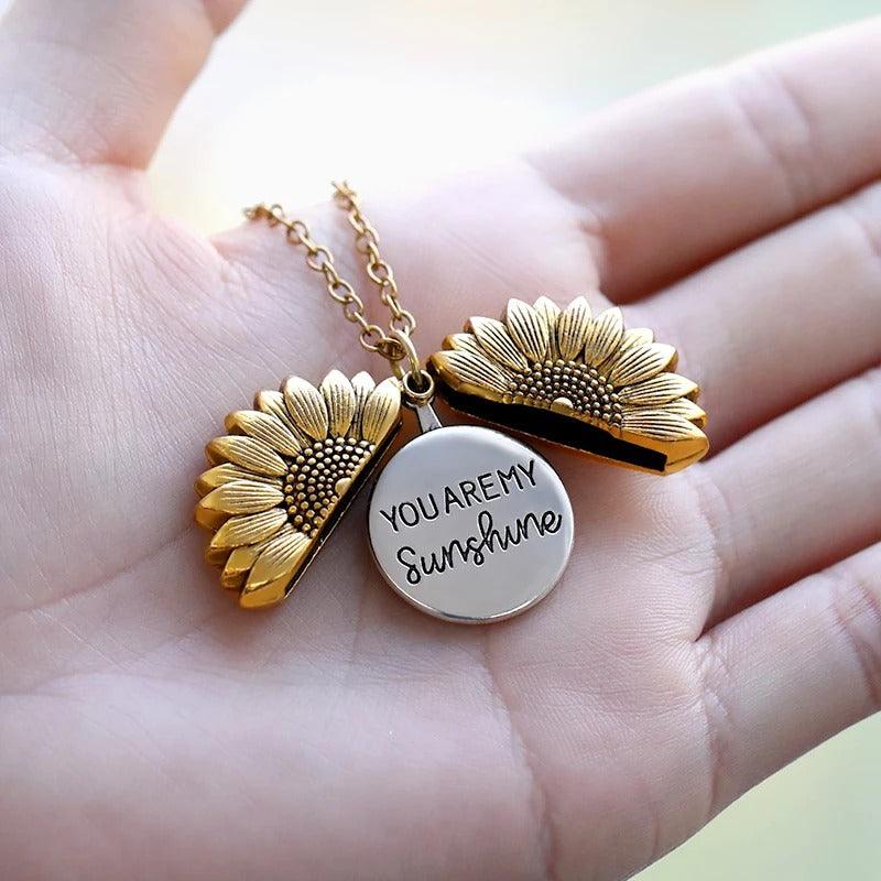 Sunshine in My Heart – Sunflower Pendant Necklace - 