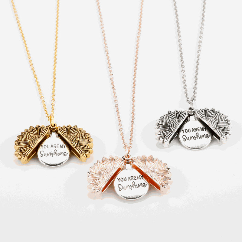 Sunshine in My Heart – Sunflower Pendant Necklace -   "You Are My Sunshine" Keepsake Necklace    qykyai-sq.myshopify.com