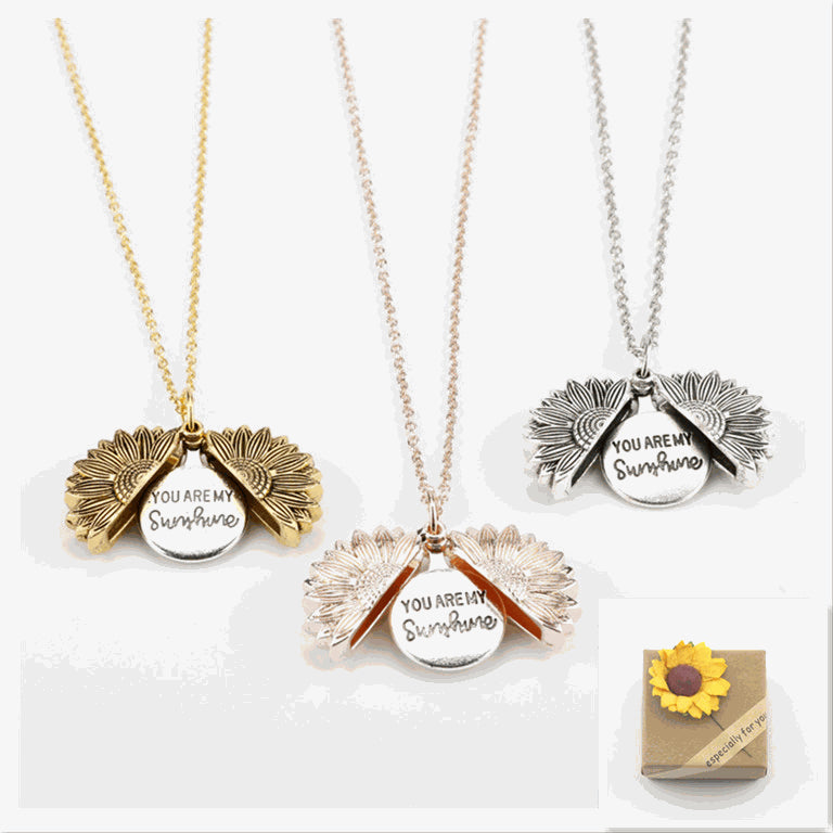 Sunshine in My Heart – Sunflower Pendant Necklace - 