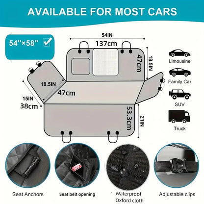 Premium Dog Car Hammock – Scratch-Proof & Waterproof - 