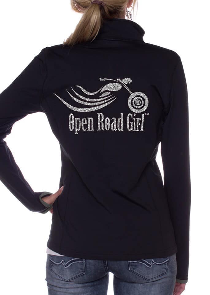 Metallic Silver Open Road Girl Full-Zip Jacket with Thumb Holes