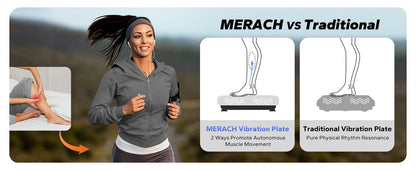 MERACH EMS Vibration Plate Exercise Machine for Lymphatic Drainage Relieve Pain Help Sleep Fat Burning&Weight Loss Exercise Fit