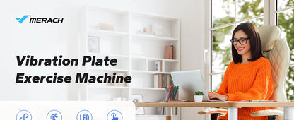 MERACH EMS Vibration Plate Exercise Machine for Lymphatic Drainage Relieve Pain Help Sleep Fat Burning&Weight Loss Exercise Fit