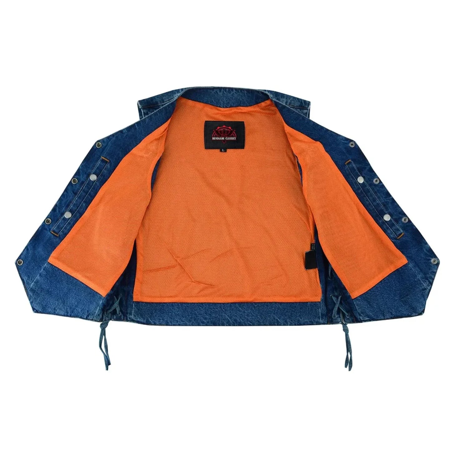 Women's 6 Pocket Denim Utility Vest - Blue