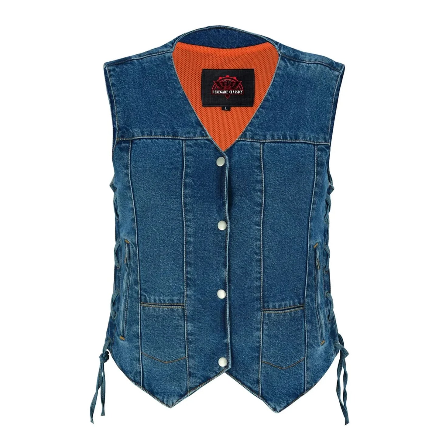 Women's 6 Pocket Denim Utility Vest - Blue