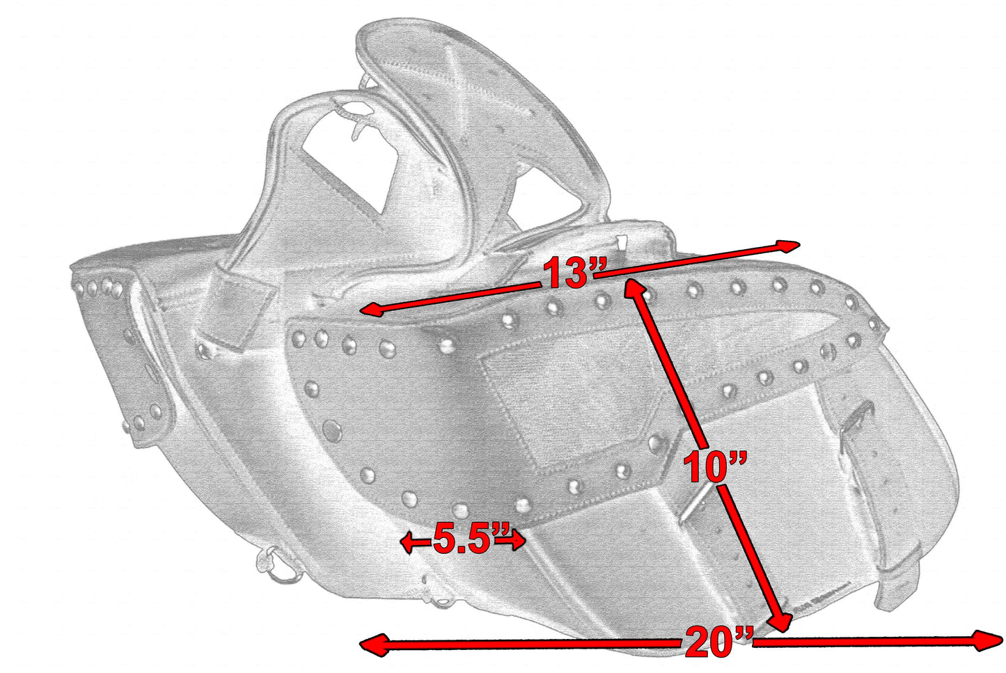 Two Strap Saddle Bag w/ Studs