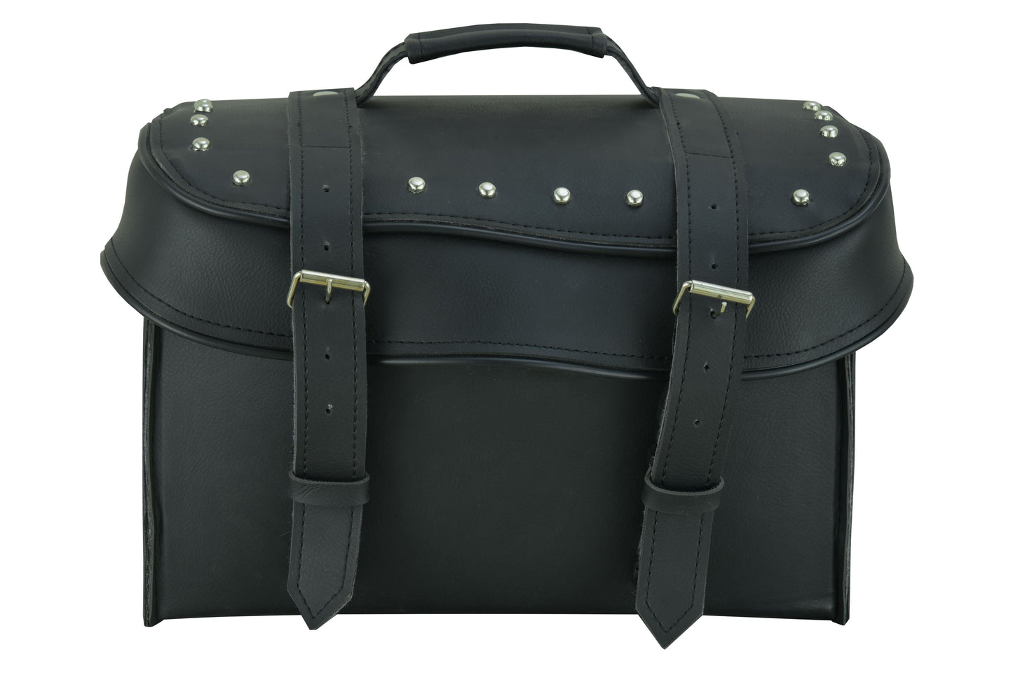 Leather Black PVC Large 4 Piece Motorcycle Touring Tail Bag wi