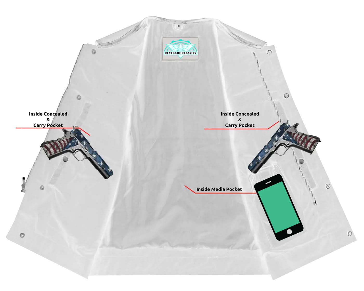 Concealed Snap Closure, Textile Material, W/O Collar & Hidden Z