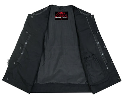 Concealed Snap Closure, Textile Material, W/O Collar & Hidden Z