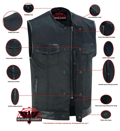 Concealed Snap Closure, Textile Material, W/O Collar & Hidden Z