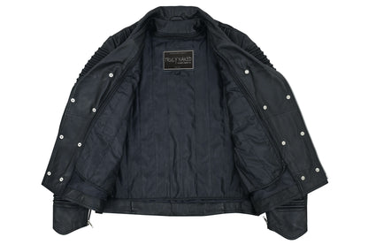 Bonestar Men's Black Fashion Leather Jacket