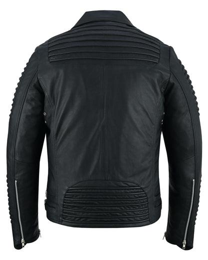 Bonestar Men's Black Fashion Leather Jacket