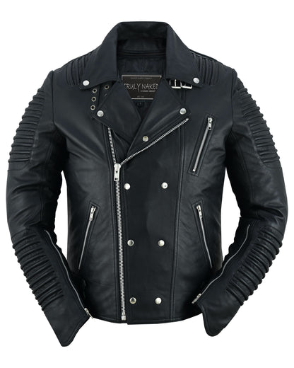 Bonestar Men's Black Fashion Leather Jacket