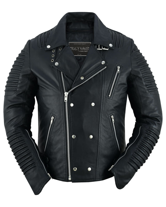 Bonestar Men's Black Fashion Leather Jacket
