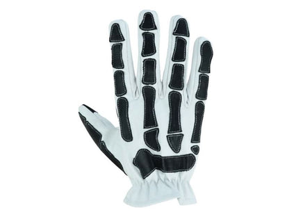 Glove Grace White and Black Skeleton Hand Riding Glove