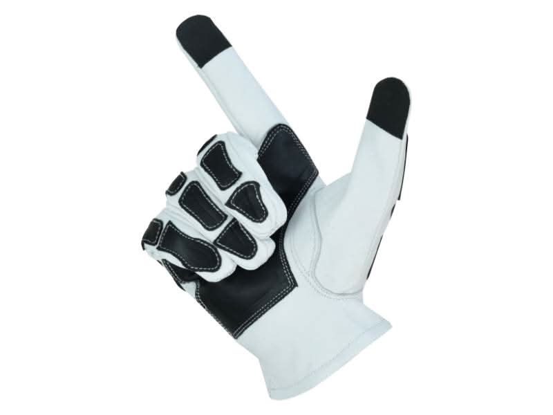 Glove Grace White and Black Skeleton Hand Riding Glove