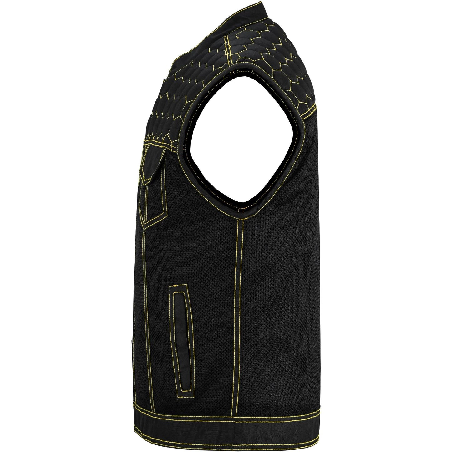 Gloom Gold Men's Black Mesh Textile Vest