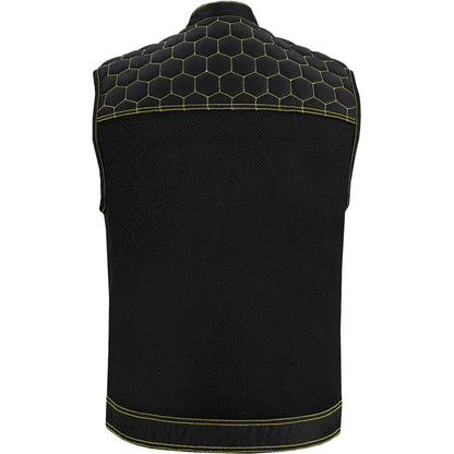 Gloom Gold Men's Black Mesh Textile Vest
