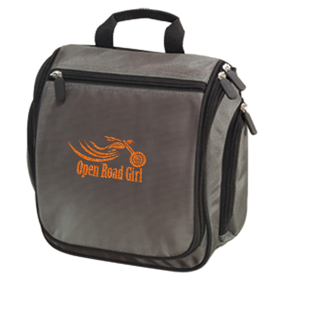 Travel Hanging Toiletry Bag by Open Road Girl, Choose your Logo color!