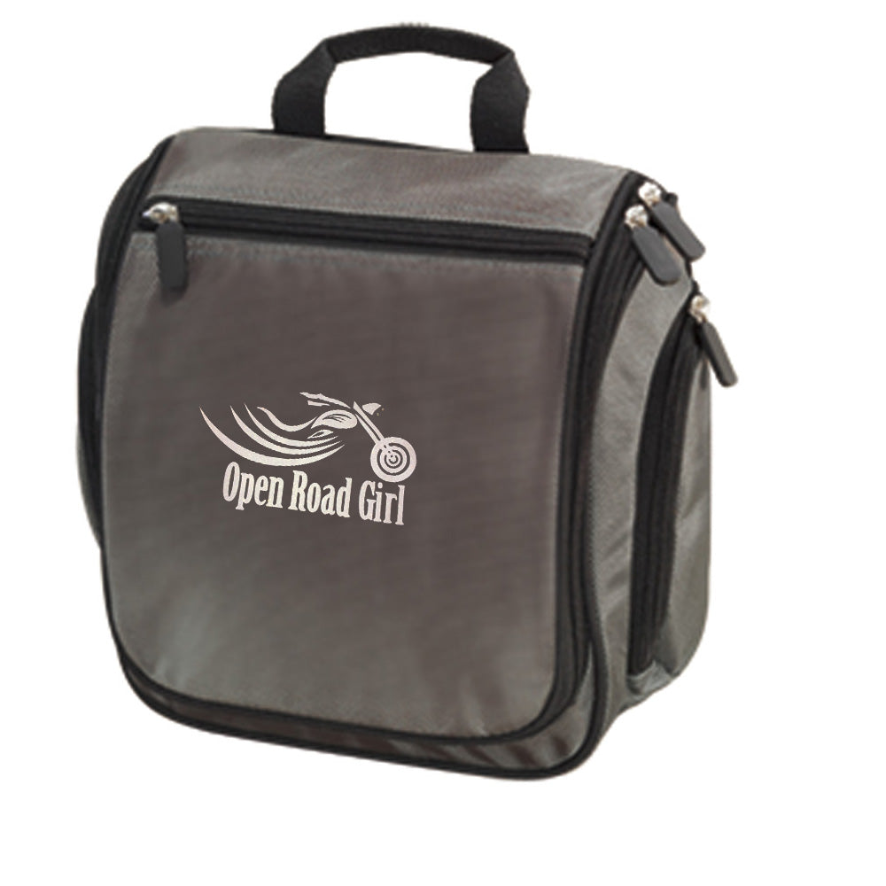 Travel Hanging Toiletry Bag by Open Road Girl, Choose your Logo color!