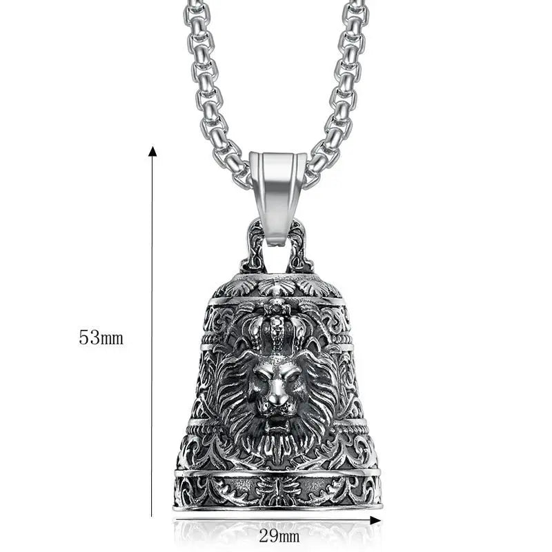 Motorcycle Bell for Luck Bell with Hanger Drive Safe for Bikers Riders Crown Lion Metal Motorcycle Guardian Bell Keychain