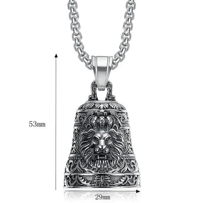 Motorcycle Bell for Luck Bell with Hanger Drive Safe for Bikers Riders Crown Lion Metal Motorcycle Guardian Bell Keychain