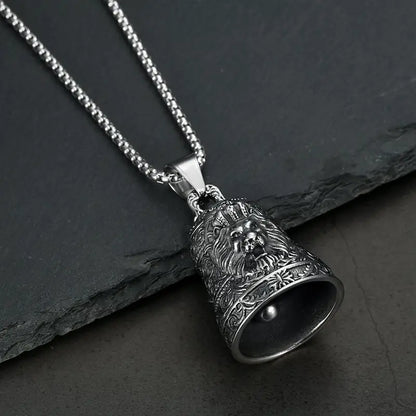 Motorcycle Bell for Luck Bell with Hanger Drive Safe for Bikers Riders Crown Lion Metal Motorcycle Guardian Bell Keychain