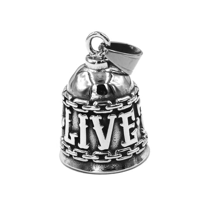 Live to Ride Eagle Wings Jesus Cross Biker Bell Pendant Stainless Steel Knuckles Heart Peace Sign Rose Eye Bell Christmas Gift