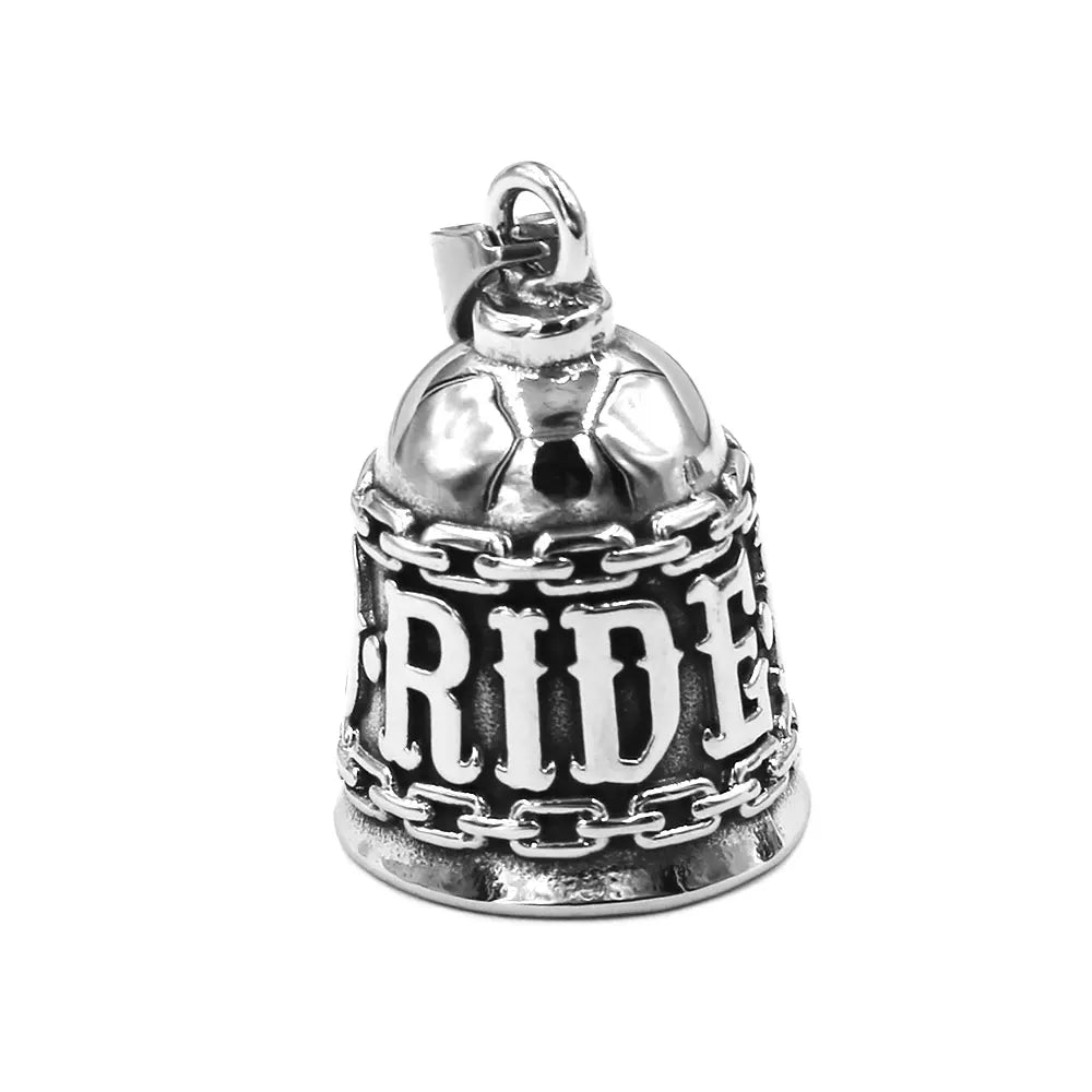 Live to Ride Eagle Wings Jesus Cross Biker Bell Pendant Stainless Steel Knuckles Heart Peace Sign Rose Eye Bell Christmas Gift