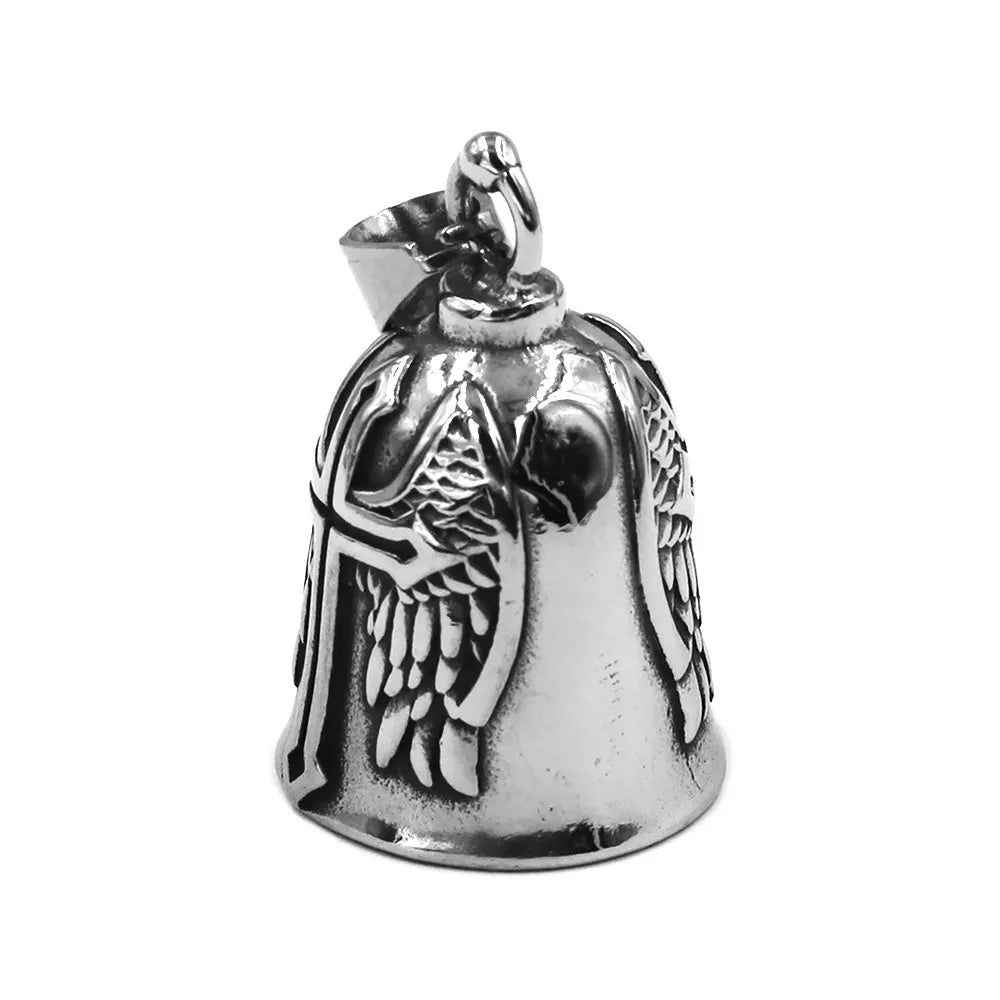 Live to Ride Eagle Wings Jesus Cross Biker Bell Pendant Stainless Steel Knuckles Heart Peace Sign Rose Eye Bell Christmas Gift    qykyai-sq.myshopify.com