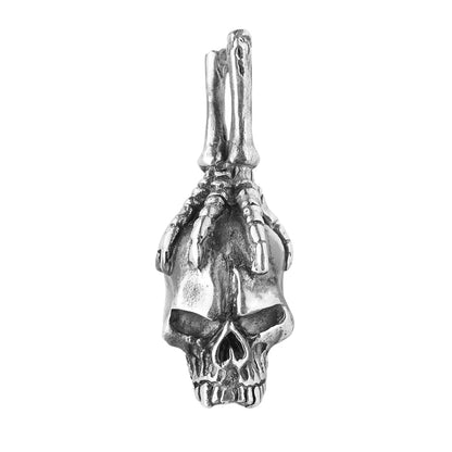 BOCAI S925 Sterling Silver Pendant for Women Men Retro Skeleton Claw Skull Charm Amulet Punk Street Dark Style Jewelry Wholesale