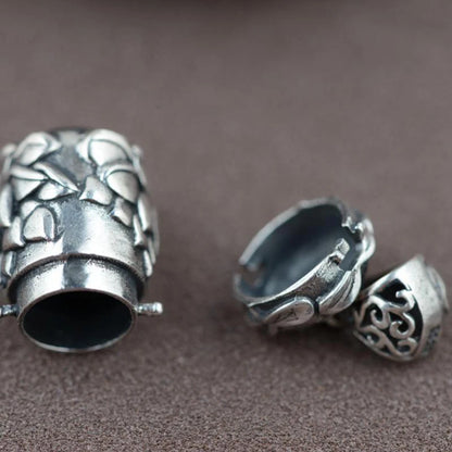 Real 925 Sterling Silver Buddha Lockets Floating Mantra Lotus Pendants Openable Antique Buddhist Prayer Box Talisman Amulet