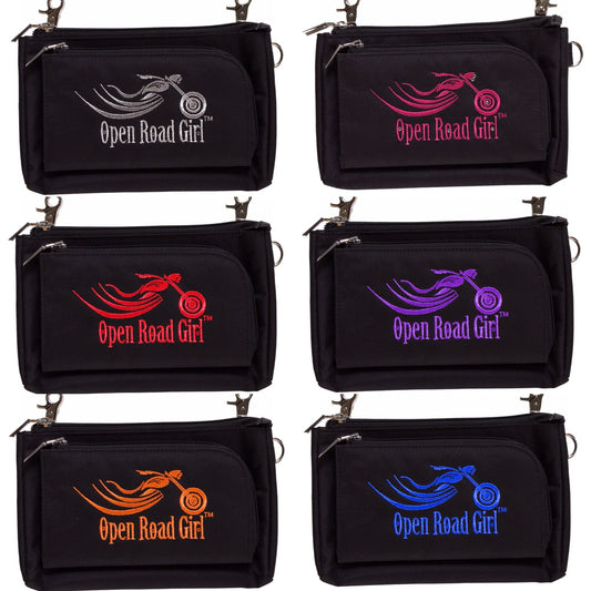 Open Road Girl Durable Canvas Hip Purse, 5 COLORS