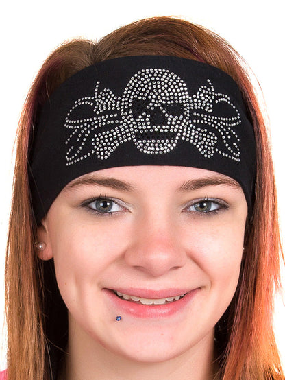 Tie-back Stretchy Rhinestone Bandana Skull Design, 2 Colors  Headwraps  qykyai-sq.myshopify.com