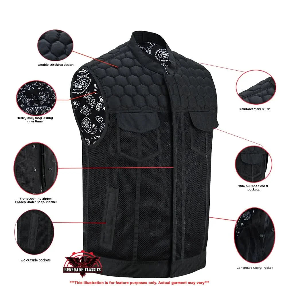 Mesh Heat Men's Black Mesh Textile Vest