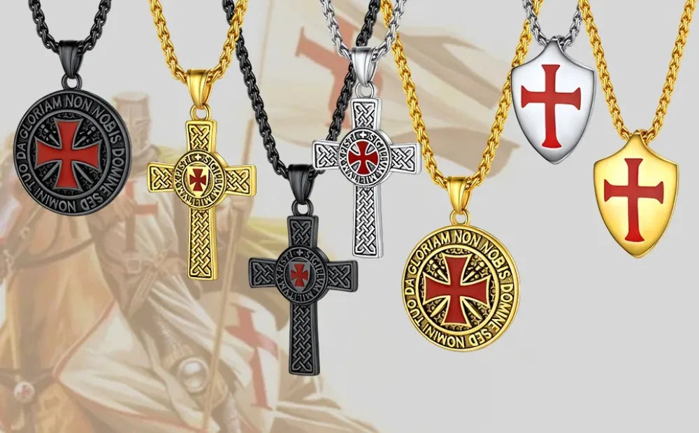 Ride with Faith and Honor: The Templar Knight's Cross Necklace collection
