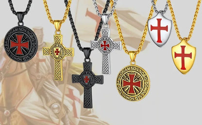 Ride with Faith and Honor: The Templar Knight's Cross Necklace collection