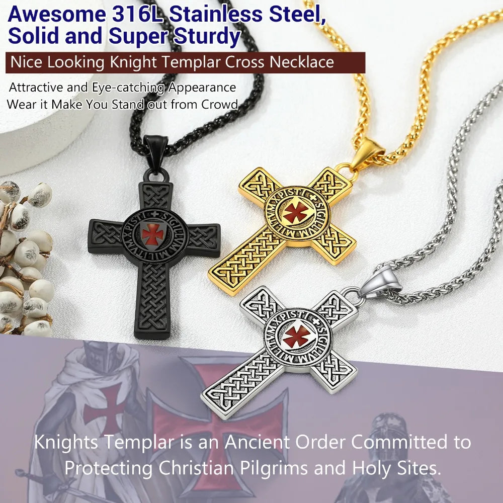Ride with Faith and Honor: The Templar Knight's Cross Necklace collection