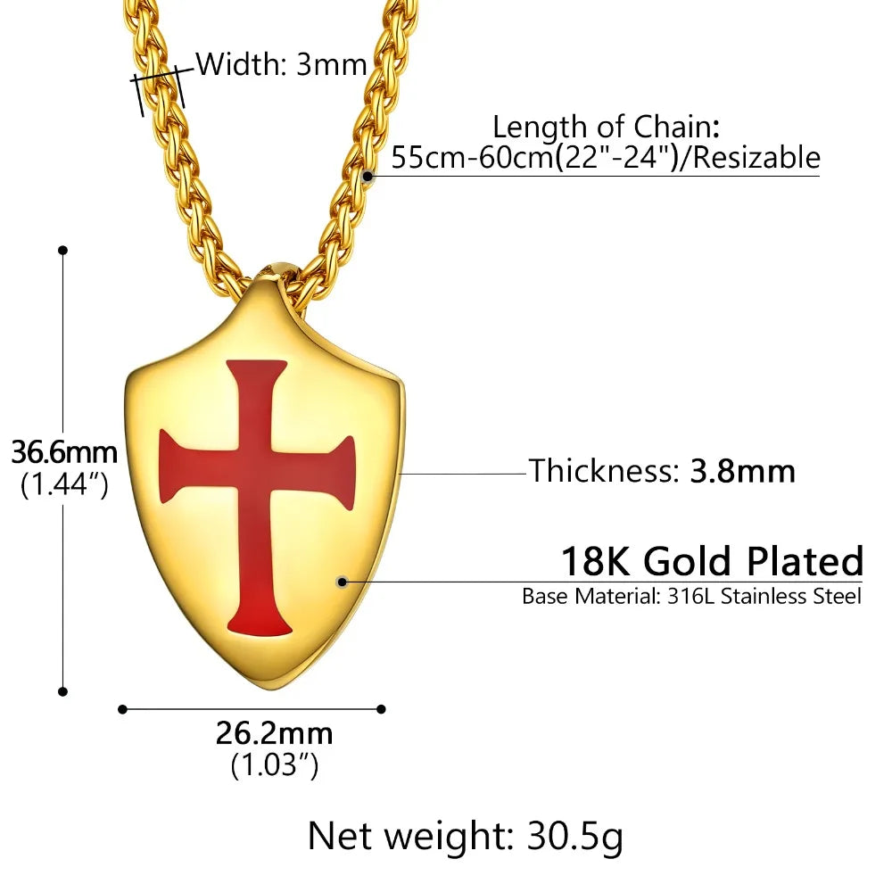 Ride with Faith and Honor: The Templar Knight's Cross Necklace collection