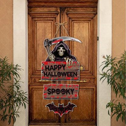 Halloween Hanging Sign Festive Pumpkin Bat and Skull Designs for Home Door Wall Yard Decor  Decor Party Outdoor Indoor Supplies    qykyai-sq.myshopify.com