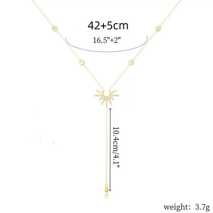 2 Pcs/Set Sun Flame Pendant Snake Choker Necklace for Women Water Drop Long Tassel Zircon Charm Chain Natural Stone Jewelry Gift