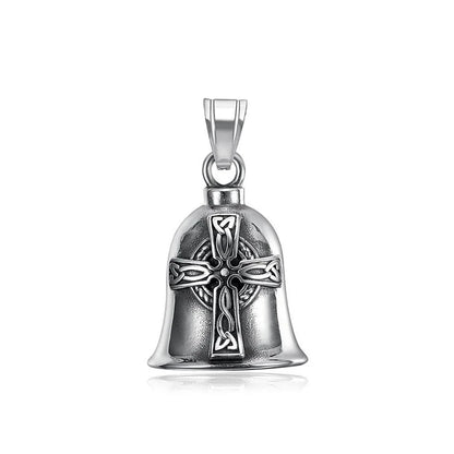 New Stainless Steel Motorcycle Bell Angel Wings Bell Pendant Necklace For Biker Fashion Lucky Amulet Jewelry Gifts Dropshipping