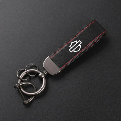 High-Grade Suede Leather Motorcycle Keychain